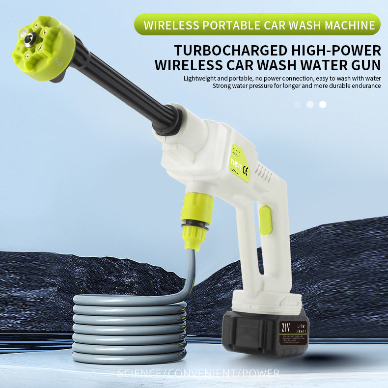 High Pressure Car Wash Water Gun Rechargeable Portable Lithium Battery Water Gun High Power Electric Display Water Gun Cleaning Machine for Watering Flowers and Vegetables