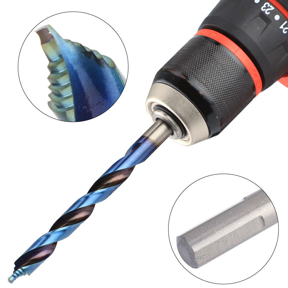 Blue Plated Step Diamond19Set of Ultra-Hard Straight Shank Step Drills for Aluminum Alloy Doors, Windows, Curtains, and Sliding Doors, Secondary and Primary Drills