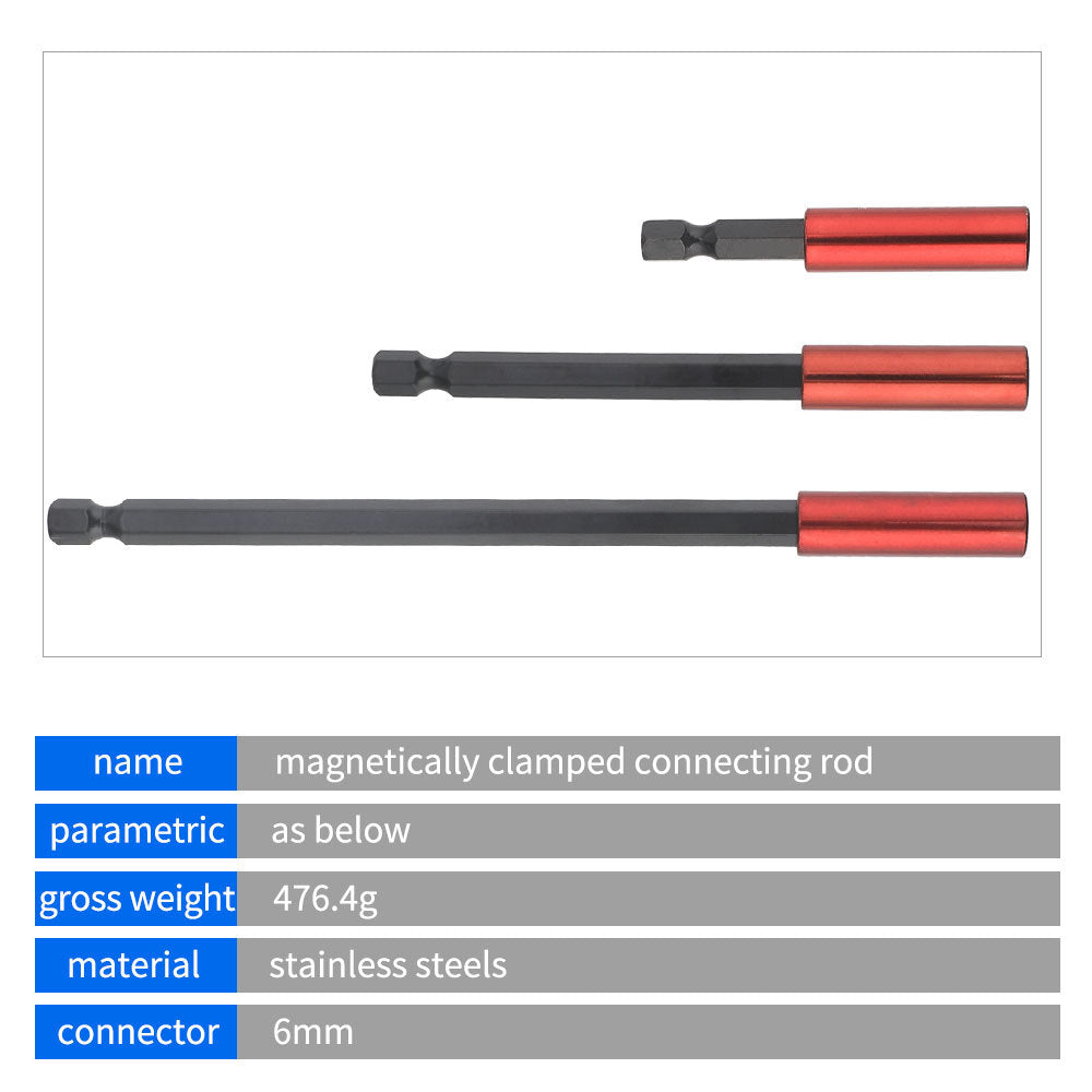 Hexagon Socket Bit Extension Rod Extended Bit Socket 1/4Magnetic Wind Drill Bit Extension Rod3Set
