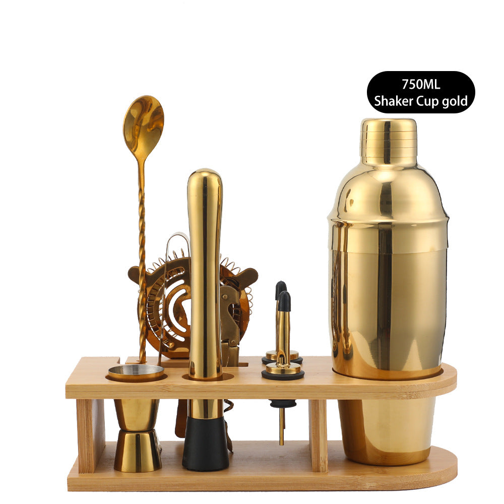 Bar Shaker Cocktail Tool Stainless Steel Japanese Style Shaker Half Round Cocktail Shaker 10-Piece Set