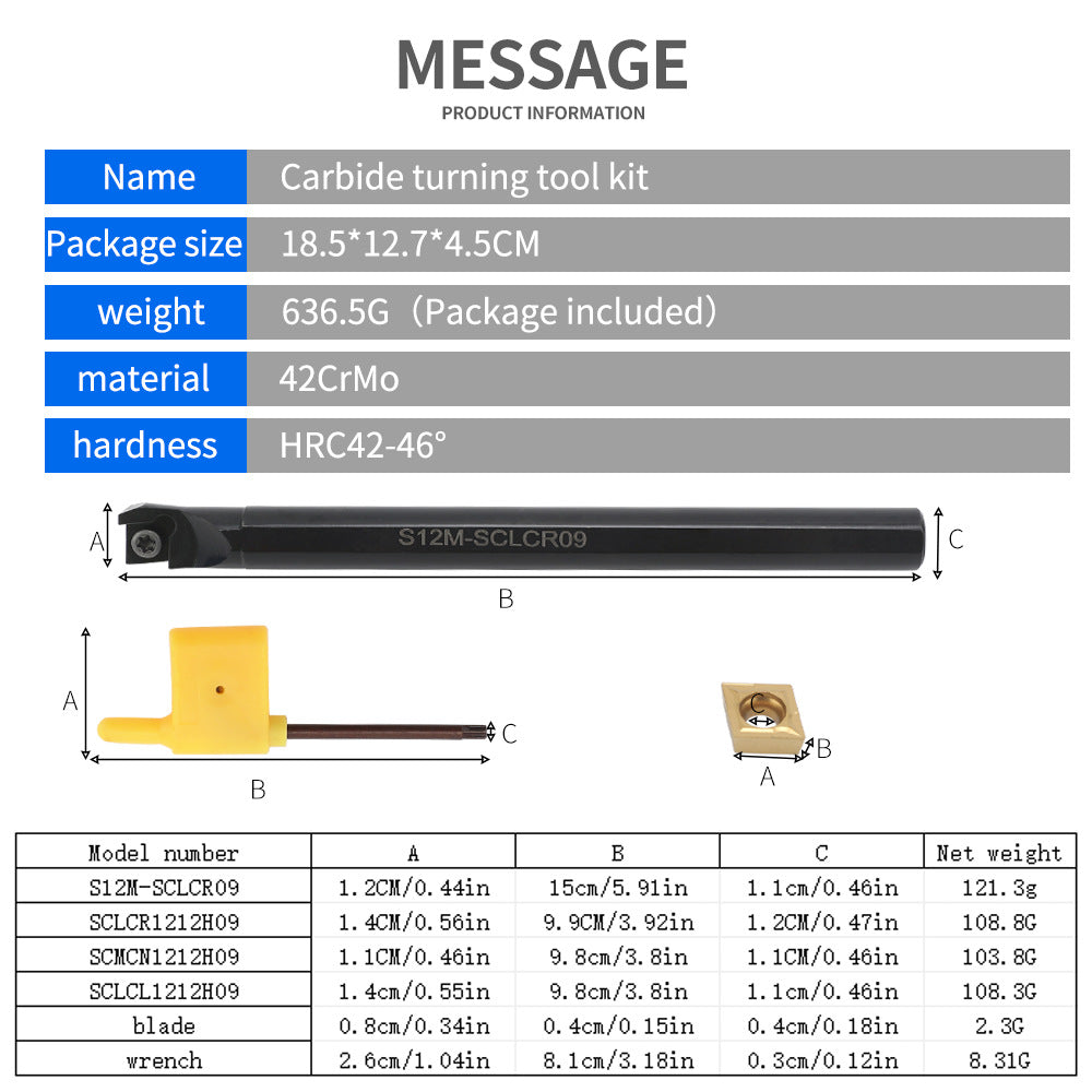 CNC Punching Machine Tool Holder S12M-SCLCR09+SCLCR   SCLCL  SCMCN1212H09 Cutter