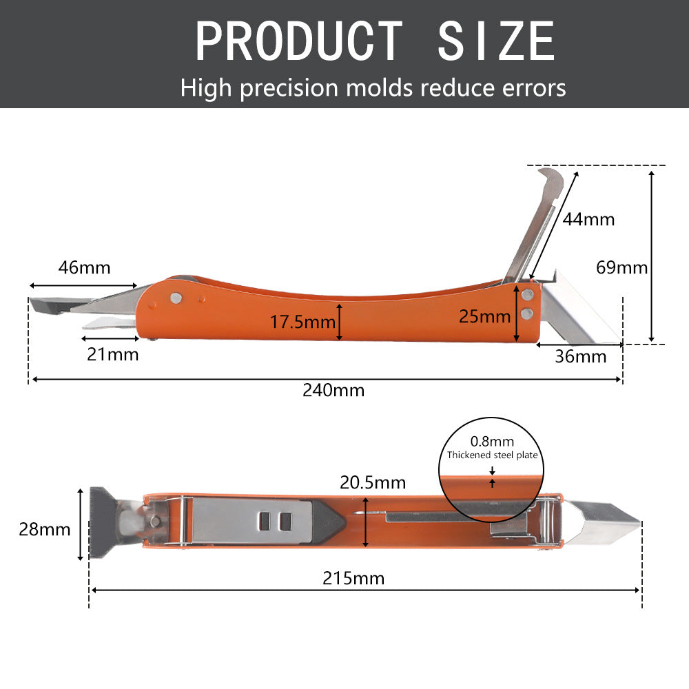 Stainless Steel Scraper Glass Glue Spatula Edge Trimming Sealant Filling Tool Multi-Functional Scraper Hook Tool