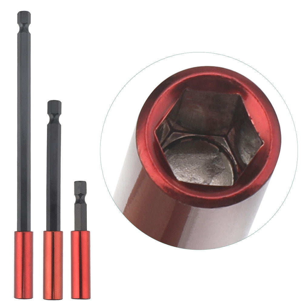 Hexagon Socket Bit Extension Rod Extended Bit Socket 1/4Magnetic Wind Drill Bit Extension Rod3Set