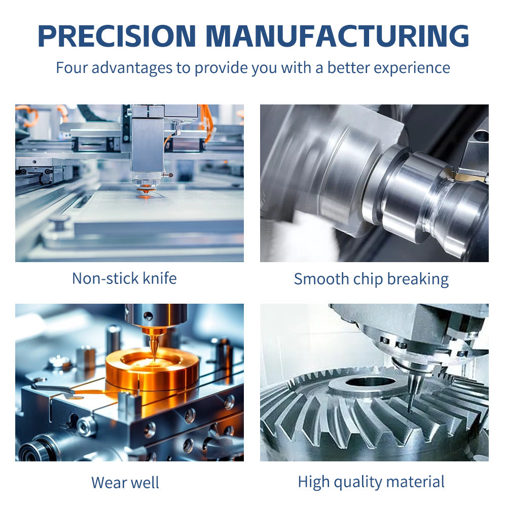 10Piece DCMT0702 EM YBC205 CNC Inserts Purple coating + Matching Wrench