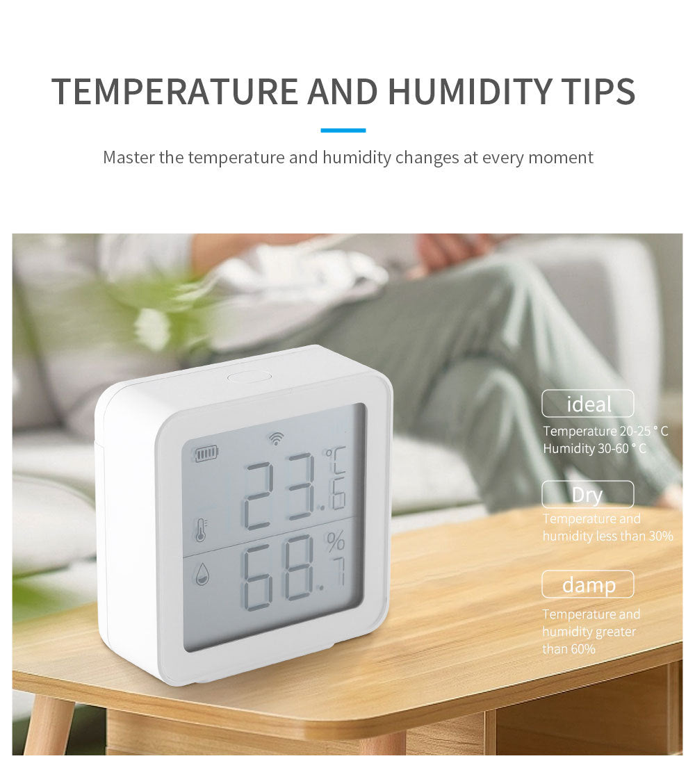 tuya Temperature and Humidity Sensor Wireless Tuya Smart Home wifi Temperature and Humidity Meter Detector