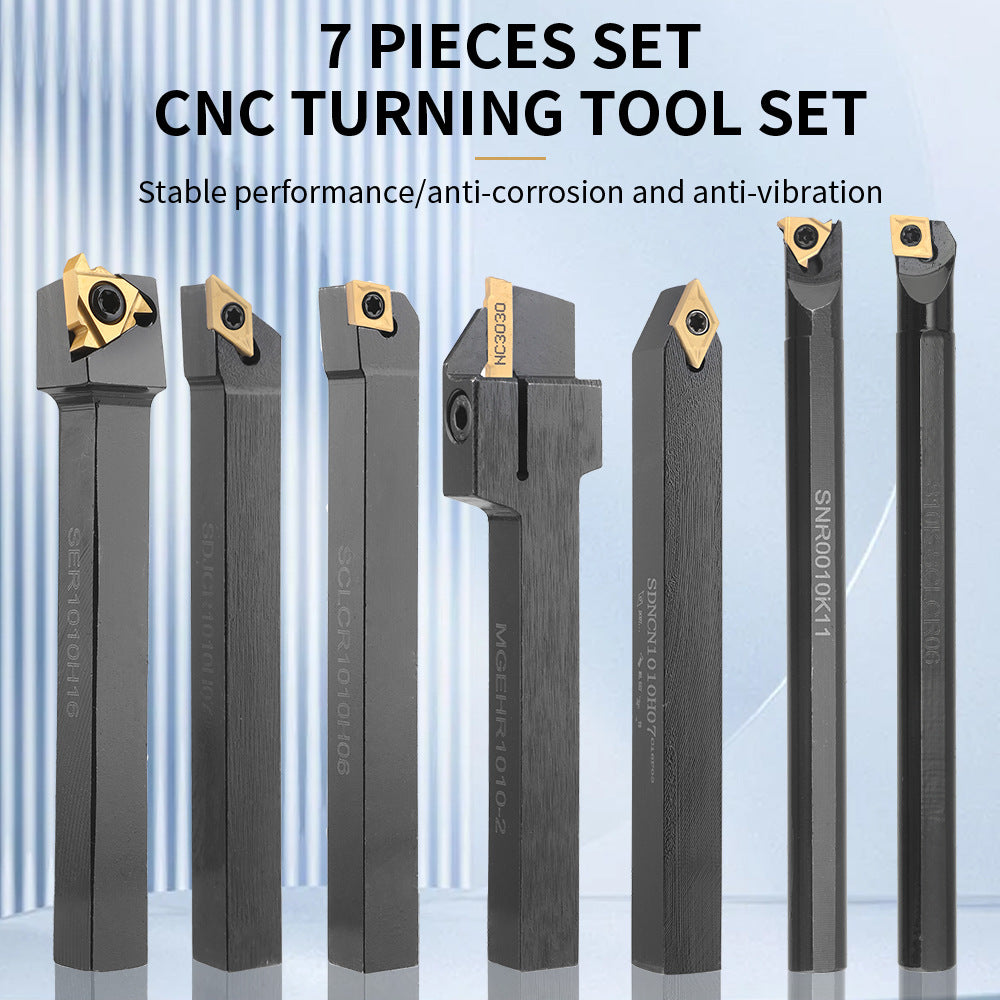 Popular7Set10mm Turning Tool Set 7Knife Handle+7Multi-functional Carbide Blades