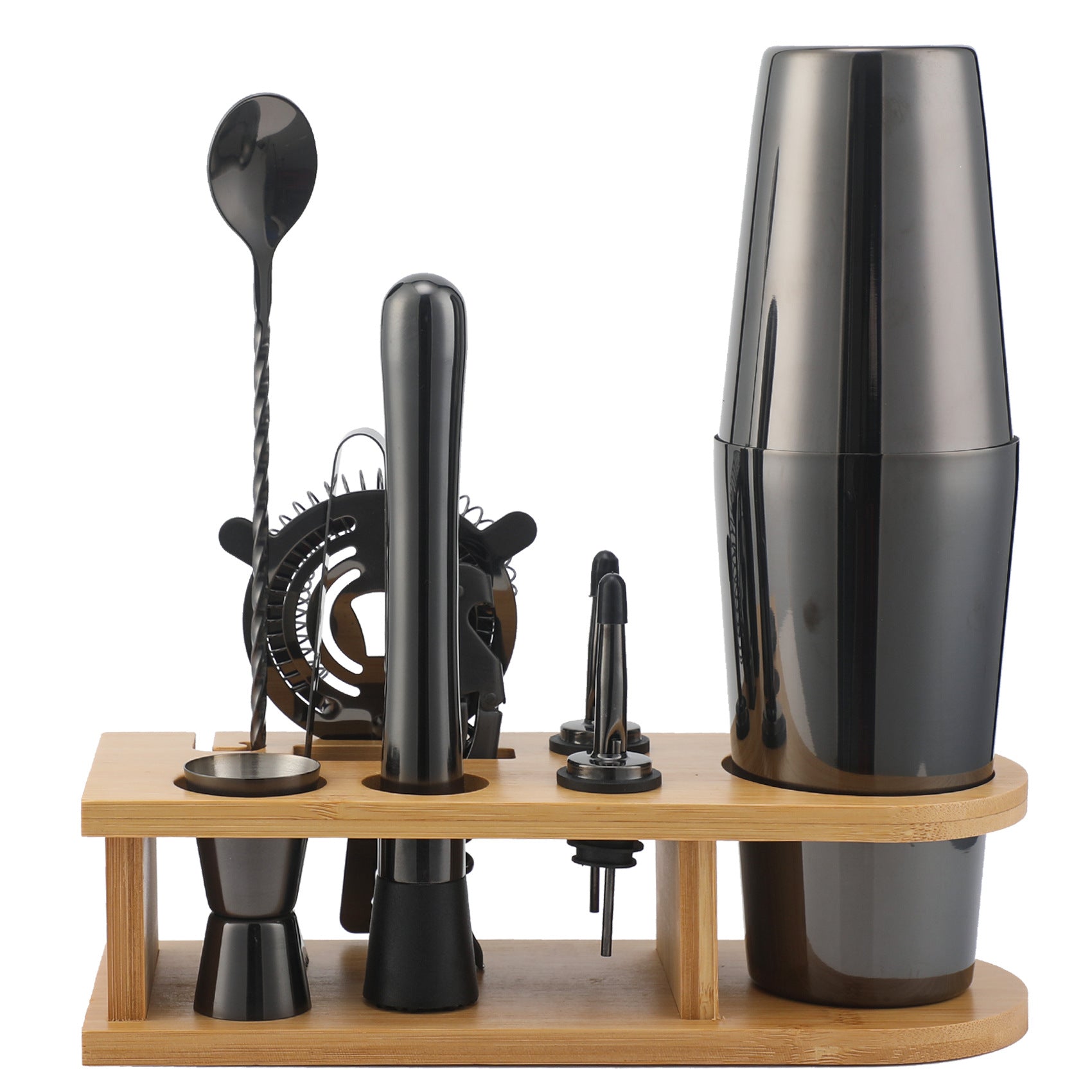 Bar Shaker Cocktail Tool Stainless Steel Japanese Style Shaker Half Round Cocktail Shaker 10-Piece Set