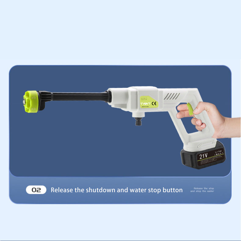High Pressure Car Wash Water Gun Rechargeable Portable Lithium Battery Water Gun High Power Electric Display Water Gun Cleaning Machine for Watering Flowers and Vegetables