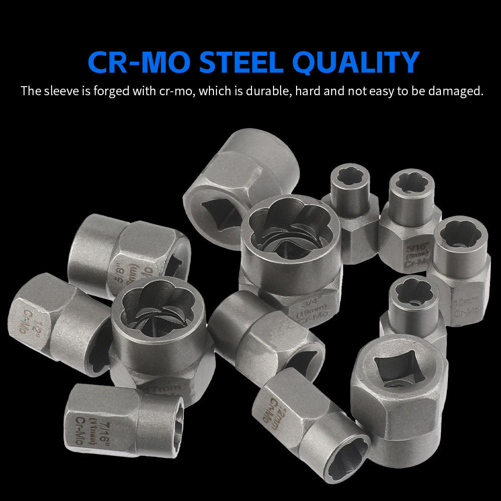 48pc Nut Extractor Screw Extractor Left-Handed Twist Drill Disassembly Tool Sliding Nut Remover Set