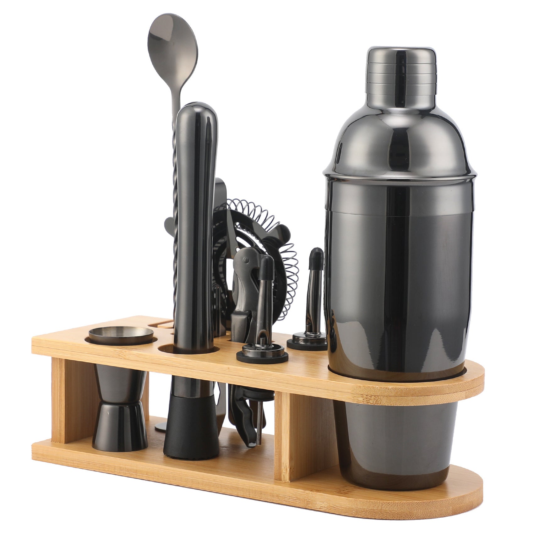 Bar Shaker Cocktail Tool Stainless Steel Japanese Style Shaker Half Round Cocktail Shaker 10-Piece Set