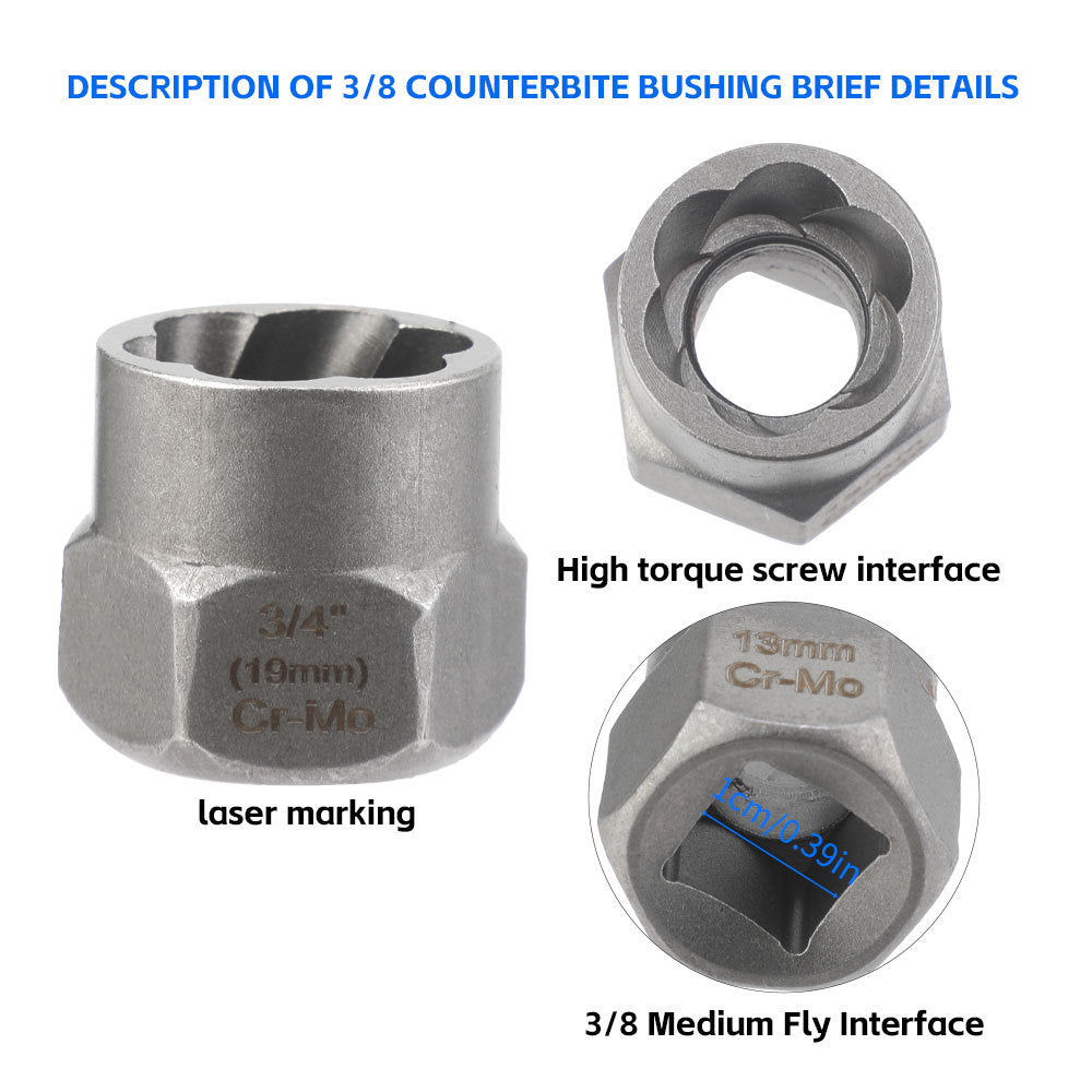 48pc Nut Extractor Screw Extractor Left-Handed Twist Drill Disassembly Tool Sliding Nut Remover Set