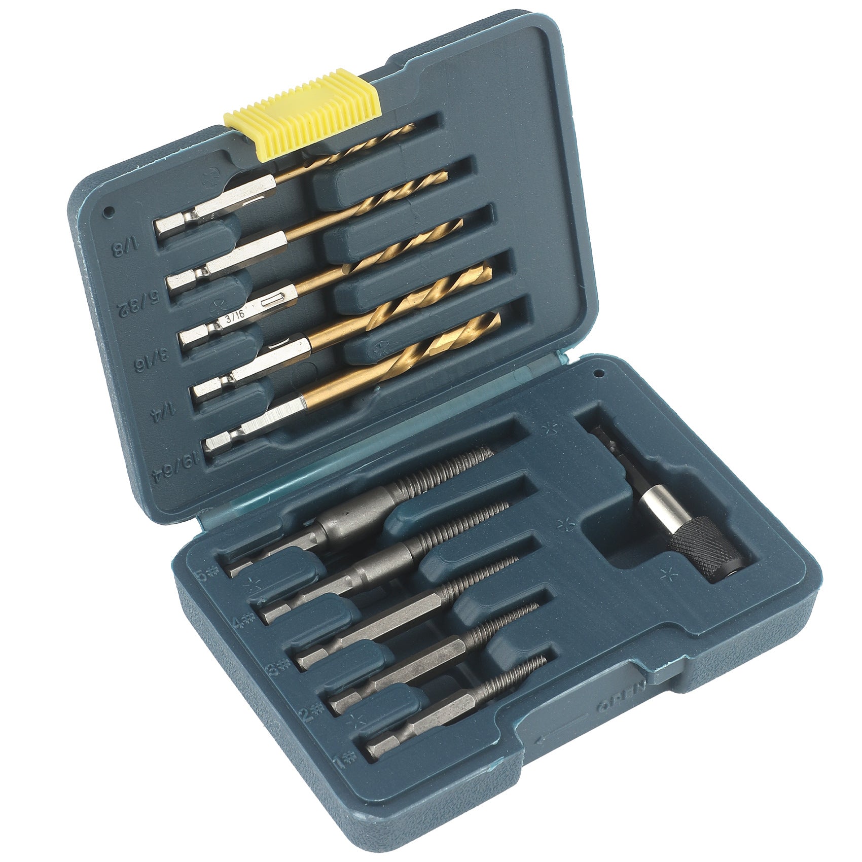 Hex Shank Screw Extractor Set, Inch Hex Shank Titanium Coated Twist Drill Bit Set, Reverse Thread Extractor Set